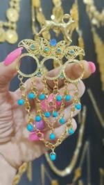 سنجاق زلفی قوچ دار/عروسی/طرح طلا/لاکچری/دستساز/بدلیجات  روح  گندم - تصویر 4