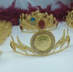 تاج پهلوی/عروسی/طرح طلا/لاکچری/دستساز/زیورآلات روح گندم - تصویر 2