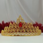 تاج دانه آتشی/عروسی/طرح طلا/لاکچری/دستساز/زیورآلات روح گندم