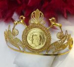 تاج پهلوی قوچ دار/عروسی/طرح طلا/بدلیجات روح گندم/دستساز
