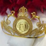 تاج پهلوی قوچ دار/عروسی/طرح طلا/بدلیجات روح گندم/دستساز