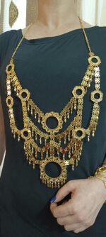 گردنبند هندی گل ها/عروسی/طرح طلا/لاکچری/دستساز