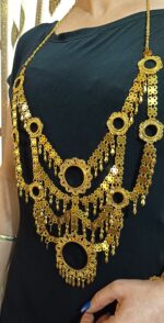 گردنبند هندی گل ها/عروسی/طرح طلا/لاکچری/دستساز - تصویر 2
