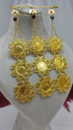 سنجاق زیر گلو گلها/عروسی/طرح طلا/لاکچری/دستساز