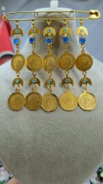 سنجاق زیر گلو سکه ای snz104/عروسی/طرح طلا/لاکچری/دستساز/شیک/زیورآلات روح گندم