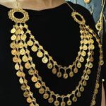 گردنبند آبشاری/زیورآلات روح گندم/طرح طلا/لاکچری/دستساز