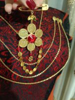 ست سنجاق پاپاتیا/عروسی/طرح طلا/لاکچری/دستساز - تصویر 3