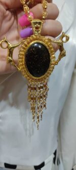 پلاک قوچ دار/بدلیجات روح گندم/طرح طلا/لاکچری/دستساز - تصویر 2