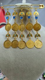 سنجاق زیر گلو سکه الیزابت snz134/عروسی/طرح طلا/لاکچری/دستساز - تصویر 4
