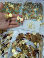 سنجاق سکه ای لچک/عروسی/طرح طلا/لاکچری/دستساز - تصویر 2