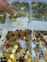 سنجاق سکه ای لچک/عروسی/طرح طلا/لاکچری/دستساز - تصویر 4