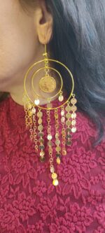 گوشواره سیندرلا/عروسی/طرح طلا/لاکچری/دستساز - تصویر 2