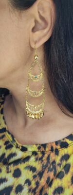 گوشواره دلبر/زیورآلات روح گندم/طرح طلا/لاکچری/دستساز - تصویر 2