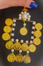 سنجاق زیر گلو مروارید/عروسی/طرح طلا/لاکچری/دستساز