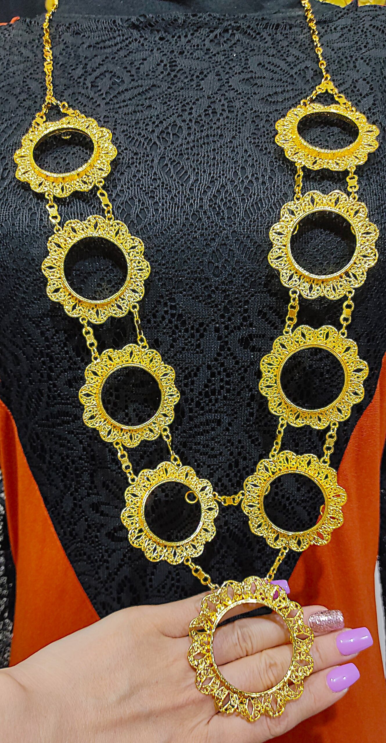 رولباسی گل G11/عروسی/طرح طلا/لاکچری/دستساز