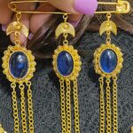 سنجاق زیر گلو مرجان/عروسی/طرح طلا/لاکچری/دستساز