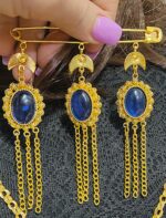 سنجاق زیر گلو مرجان/عروسی/طرح طلا/لاکچری/دستساز