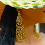 گوشواره طاووسی/عروسی/بدلیجات روح گندم/لاکچری/دستساز - تصویر 3