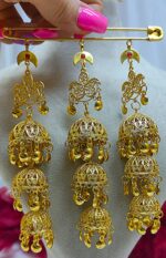 سنجاق زیر گلو لوستری snz125/عروسی/طرح طلا/لاکچری/دستساز