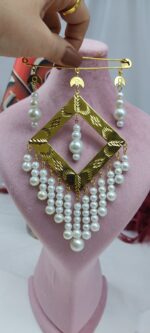 سنجاق زیر گلو روناز/عروسی/طرح طلا/لاکچری/دستساز - تصویر 2