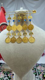 سنجاق زیر گلو سکه ای snz104/عروسی/طرح طلا/لاکچری/دستساز/شیک/زیورآلات روح گندم - تصویر 3