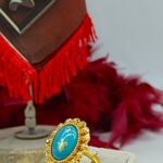 انگشتر فیروزه Ri105/زیورآلات روح گندم/عروسی/طرح طلا/لاکچری/دستساز