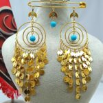 سنجاق زیر گلو نغمه 3 پایه/بدلیجات روح گندم/طرح طلا/لاکچری/دستساز