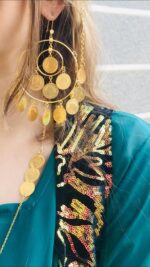 گوشواره اشراف/زیورآلات روح گندم/طرح طلا/لاکچری/خاص - تصویر 3
