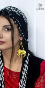 گوشواره نازپر/عروسی/طرح طلا/لاکچری/بدلیجات روح گندم - تصویر 3
