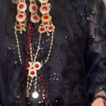 سنجاق زیر گلو رزا/عروسی/طرح طلا/لاکچری/دستساز