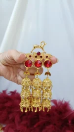 سنجاق سر زلفی لوستری قوچ دار/عروسی/طرح طلا/لاکچری/دستساز