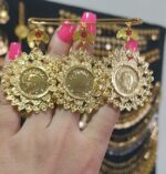 سنجاق زیر گلو پهلوی/بدلیجات روح گندم/عروسی/طرح طلا/لاکچری/دستساز