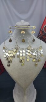 سنجاق اشرفی نقره ای/عروسی/طرح طلا/لاکچری/دستساز/بدلیجات روح گندم - تصویر 2