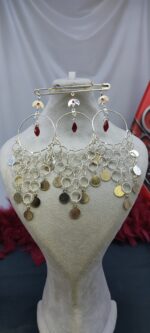 سنجاق اشرفی نقره ای نگین دار/عروسی/طرح طلا/لاکچری/دستساز/بدلیجات روح گندم - تصویر 2
