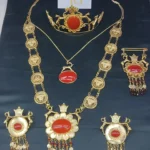 ست کامل تاج هخامنشی/زیورآلات روح گندم/عروسی/طرح طلا/لاکچری/دستساز