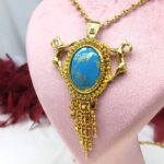 پلاک قوچ دار/بدلیجات روح گندم/طرح طلا/لاکچری/دستساز - تصویر 4