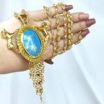 پلاک قوچ دار/بدلیجات روح گندم/طرح طلا/لاکچری/دستساز