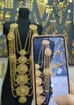 گردنبند یا رولباسی نازنین/عروسی/طرح طلا/لاکچری/شیک - تصویر 2