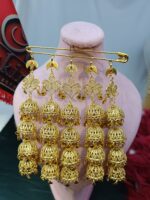سنجاق لوستری 5 پایه / عروسی/ نامزدی/ طرح طلا/آبکاری طلا/ بدون حساسیت/بدلیجات روح گندم