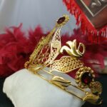 تاج الهه آتش/تاج عروسی/تاج طرح طلا/تاج لاکچری/تاج دستساز/بدلیجات روح گندم - تصویر 2