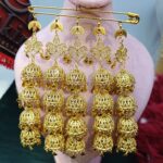 سنجاق لوستری 5 پایه  طرح طلا | مناسب عروسی و مهمانی | روح گندم - تصویر 2