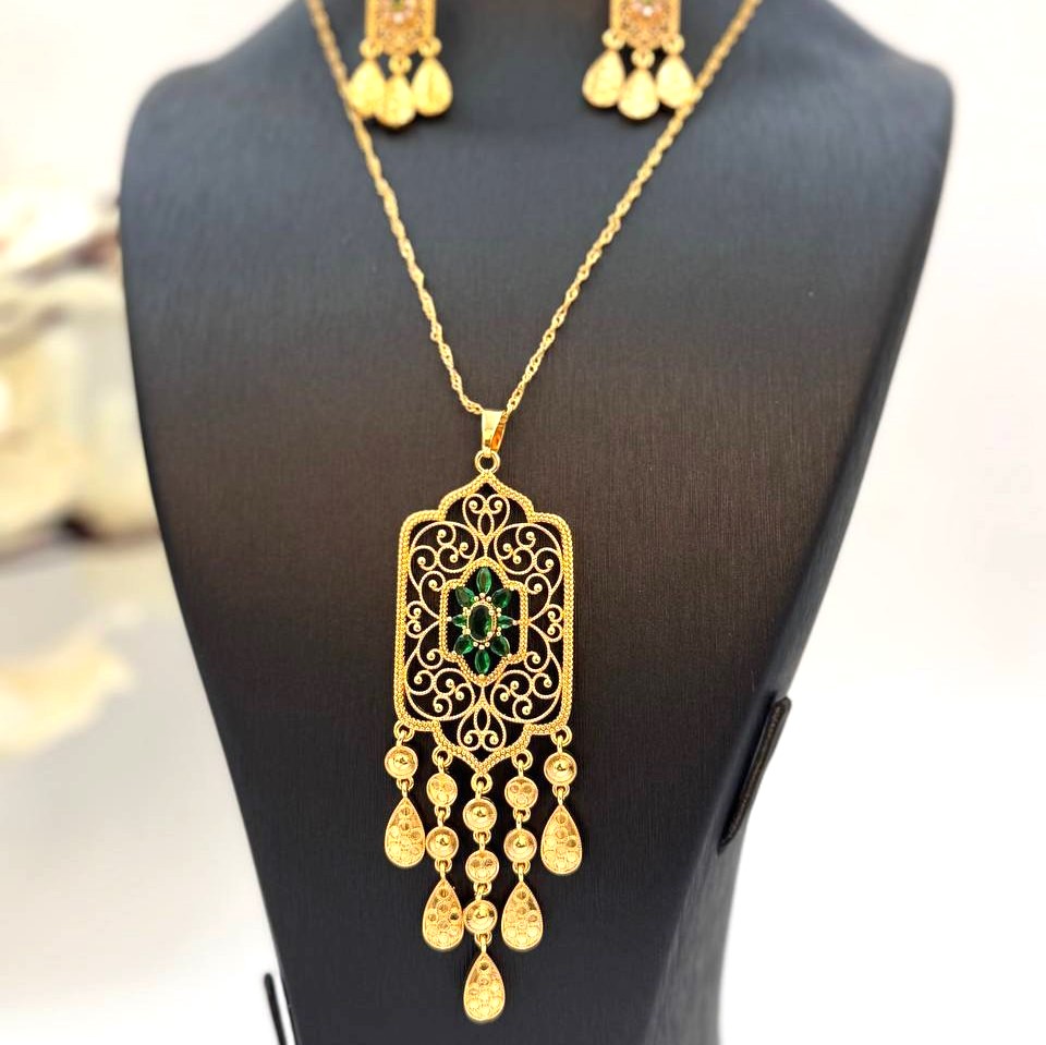 IMG_20260617_210317_544~2 ست گردنبندو گوشواره ناز خلیج| مراسمات و جشن | بدلیجات روح گندم - تصویر 1