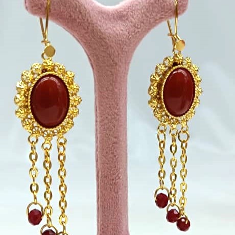 IMG-20250116-WA0036 گوشواره عقیق | عروسی | بدلیجات روح گندم - تصویر 1