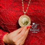 پلاک دو دور گشنیزی طلا | عروسی | بدلیجات روح گندم - تصویر 2